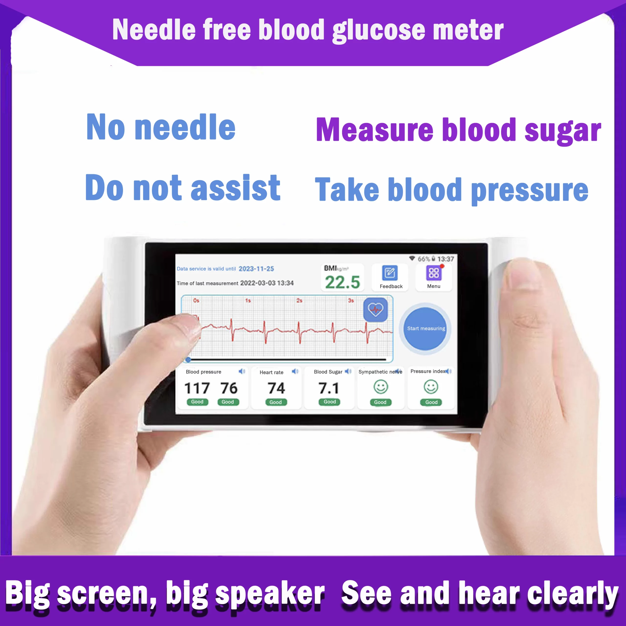 Glucose Meter Diabetes Tester ECG Detection ECG & Glucose Meter Diabetes Tester ECG Detection