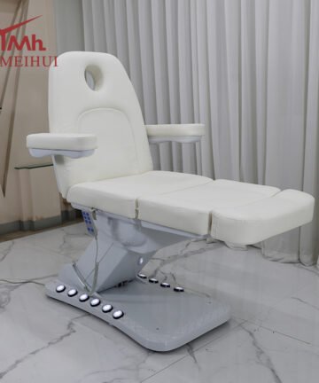 3-Motor Electric Beauty Bed Chair White with LED Base Lighting - Buy in Pakistan