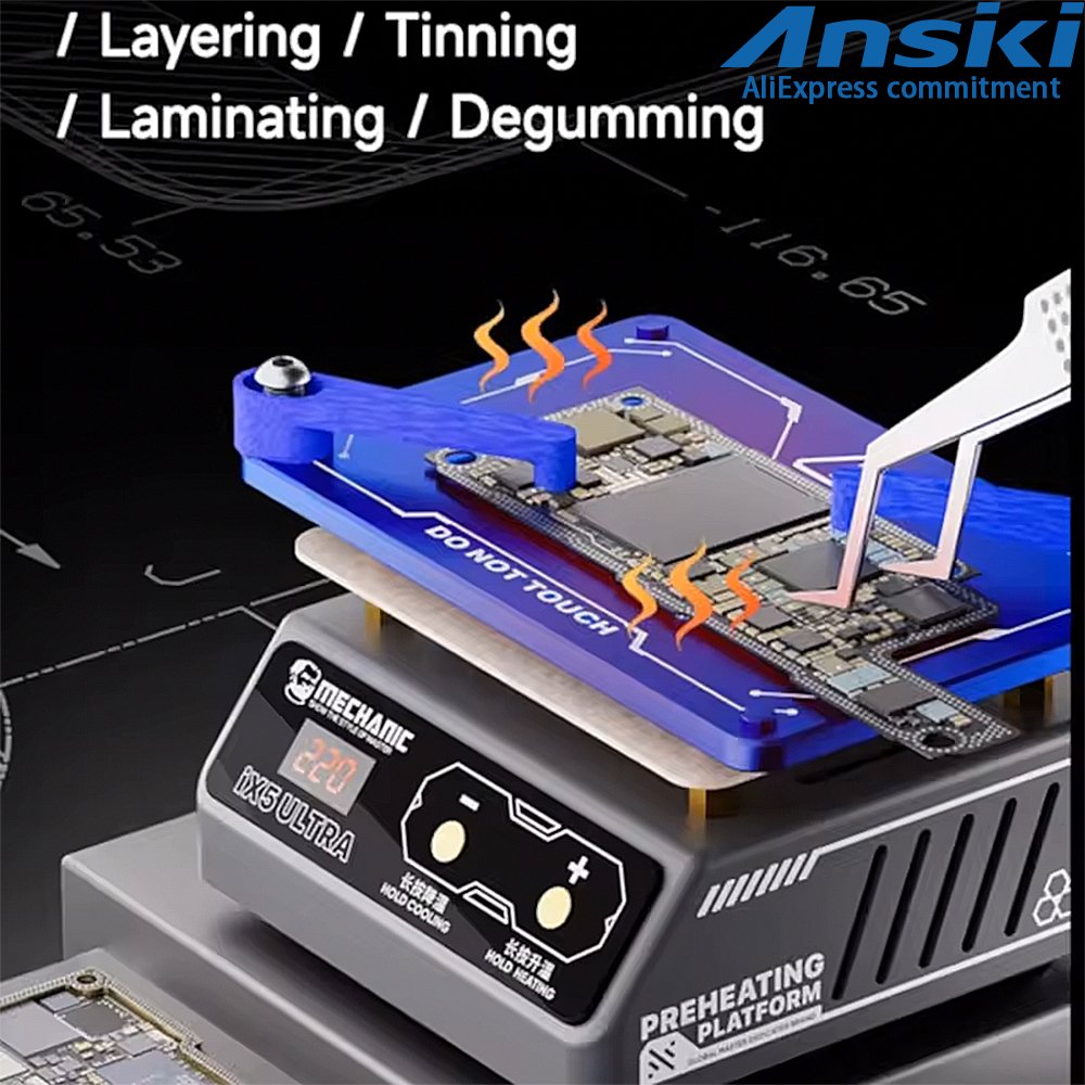MECHANIC iX5 Heating Platform – Reballing Tool Pakistan MECHANIC iX5 Ultra Preheating Platform for layering tinning laminating chip repair