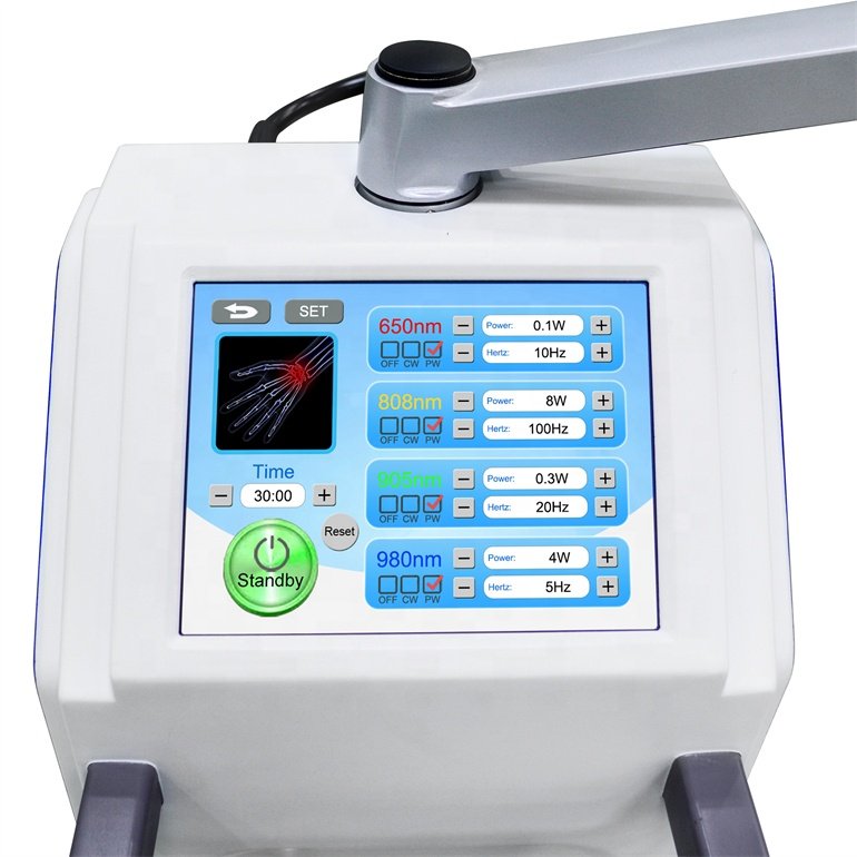 ZJZK 10W-60W Class 4 Laser Therapy Machine Pakistan ZJZK Class 4 Laser Machine touchscreen showing 650nm 808nm 905nm 980nm wavelengths