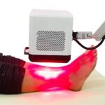 ZJZK 10W-60W Class 4 Laser Therapy Machine Pakistan ZJZK Laser Therapy Machine close-up red light treatment on foot and ankle