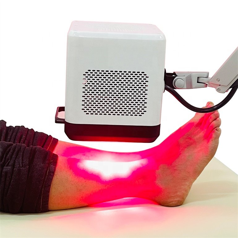 ZJZK 10W-60W Class 4 Laser Therapy Machine Pakistan ZJZK Laser Therapy Machine close-up red light treatment on foot and ankle
